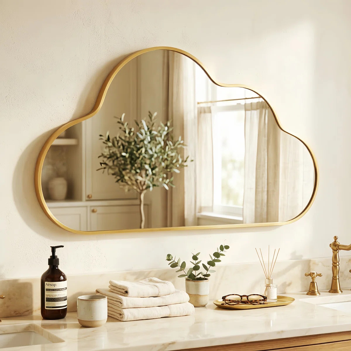 Cloud-shaped Decorative Wall Mirror | Wayfair North America