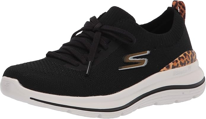 Skechers Women's Go Walk Stretch Fit with Leopard Trim Sneaker | Amazon (US)