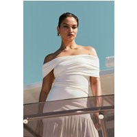 Lourdes Slinky Off Shoulder Top - Ivory | MESHKI US