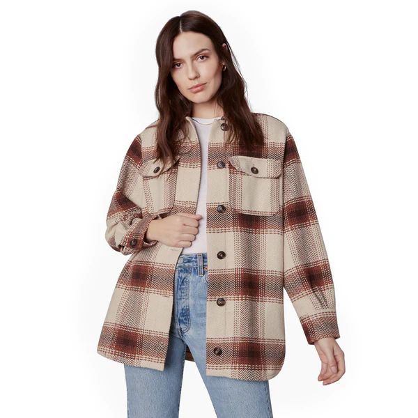 LUCKY LUMBER OVERSIZED PLAID COAT TAN | Steve Madden (US)