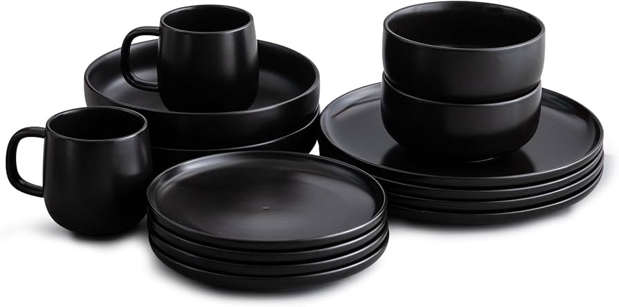 JazzUpCo Minimalist Porcelain Dinnerware Set \u2013 Modern 20/40/60/80 Piece Dish Set for 4, 8, 1... | Amazon (US)