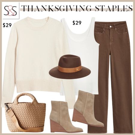 A neutral sweater (on sale!) with brown jeans is perfect for fall events like Thanksgiving. I’m in love with these booties!

#LTKstyletip #LTKover40 #LTKSeasonal