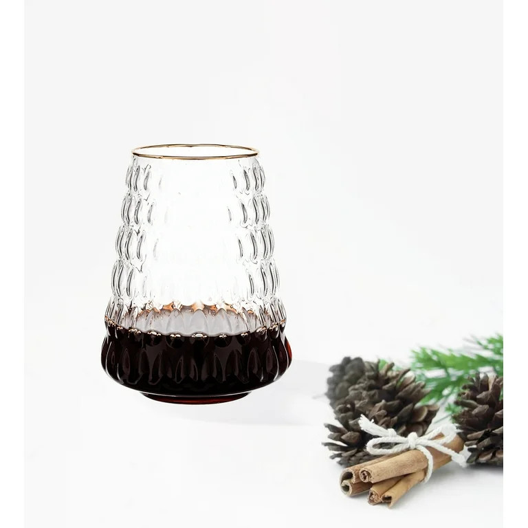 Holiday Time Glass Wine with Gold Rim Tree 19.5 OZ | Walmart (US)
