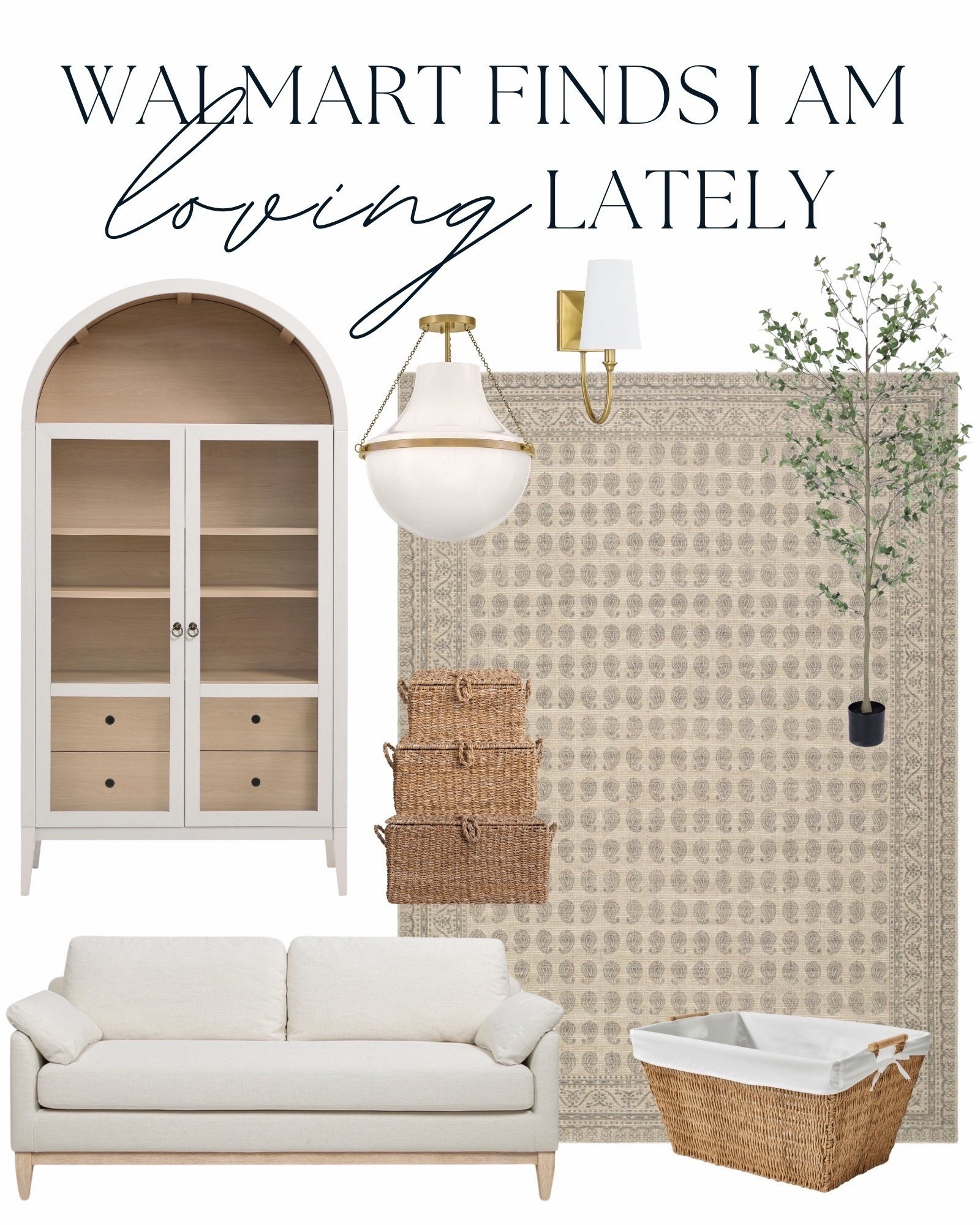 Walmart finds I’m loving lately! Classic neutrals, woven textures, and cozy staples

walmart home finds, walmart decor, neutral home decor, beige rug, patterned rug, glass cabinet, arched cabinet, woven baskets, storage baskets, brass pendant light, wall sconce, faux tree, cream sofa, affordable furniture, classic home style, cozy living room, budget friendly decor, timeless home, spring home refresh


#LTKSaleAlert #LTKHome #LTKSeasonal