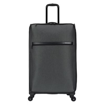 Skyline Softside Large Checked Spinner Suitcase - Gray Heather: Expandable Spinner Luggage | Target
