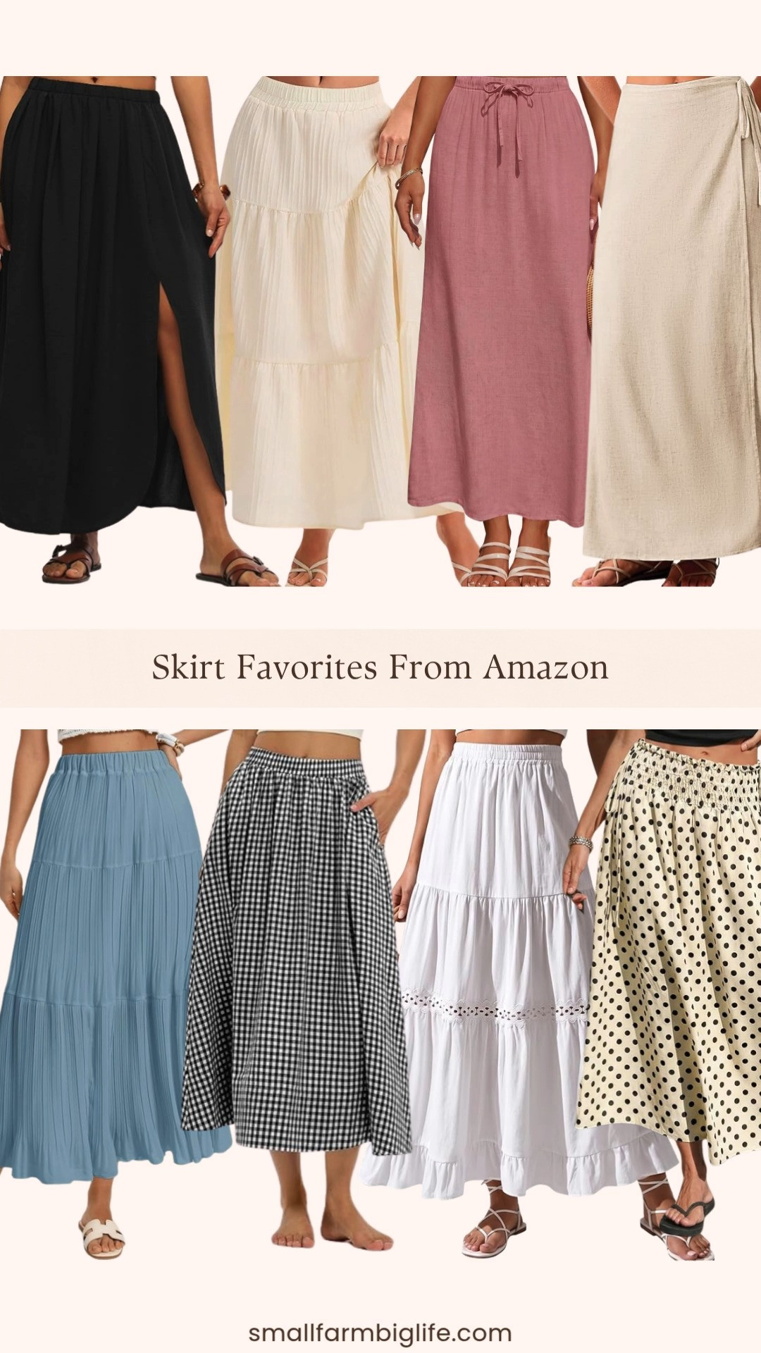 Maxi skirts are such an easy way to dress up your summer wardrobe and Amazon has so many beautiful options right now. From polka dot and gingham prints to flowy linen and chiffon styles in cream, black, blue, and dusty pink, there is a skirt here for every occasion from a casual day out to a summer evening event. The boho crochet and smocked details add such a pretty touch and the high waisted and elastic waist styles make these so comfortable to wear all day. Tap to shop! 

 #LTKgrwm #LTKootd #LTKOver40
