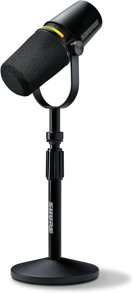 Shure MV7+ Podcast Dynamic Microphone with Stand – OBS Certified, Enhanced Audio, LED Panel, US... | Amazon (US)