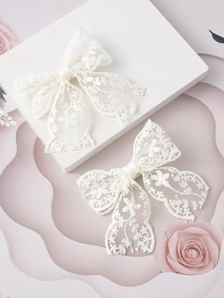 2pcs Toddler Girls Bow Decor Fashionable Alligator Hair Clip For Hair Decoration | SHEIN