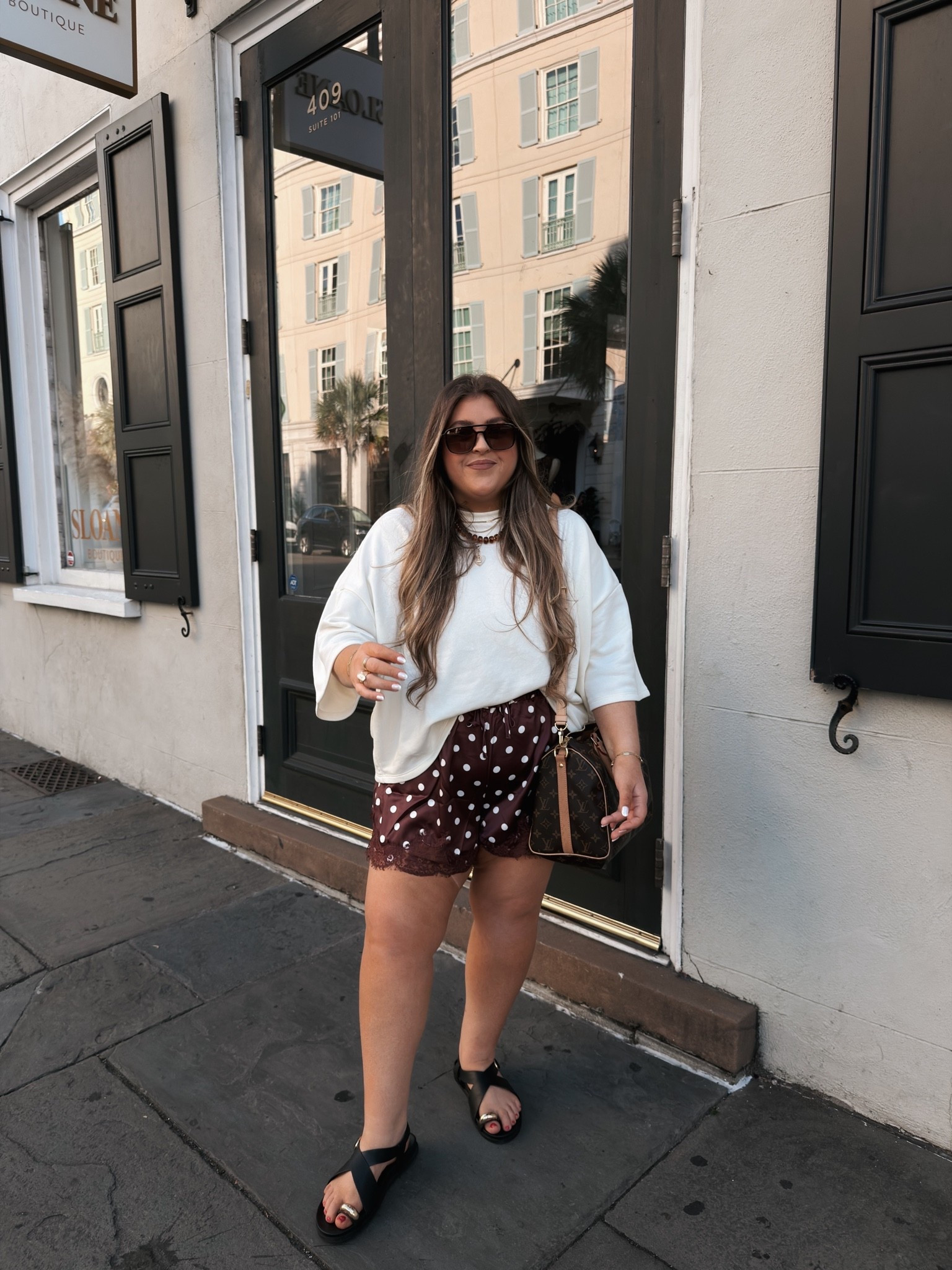 shorts are more burgundy in person & less brown!! size up in tee for oversized fit!

#LTKMidsize #LTKootd