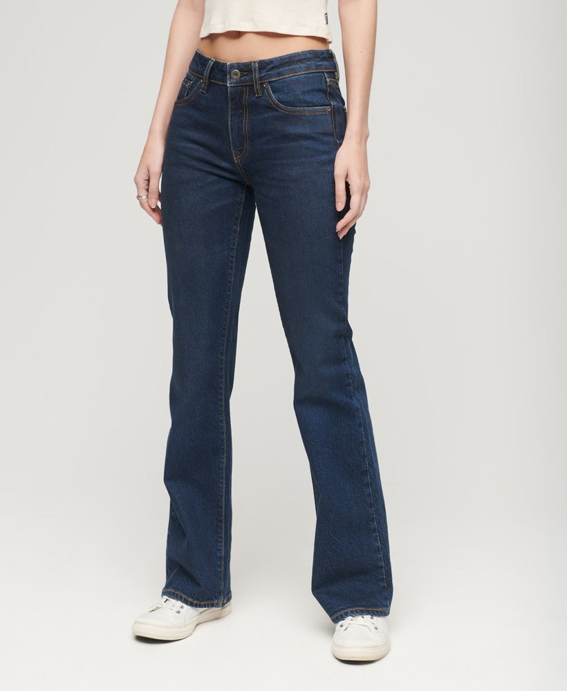 Organic Cotton Mid Rise Slim Flare Jeans | Superdry (UK)