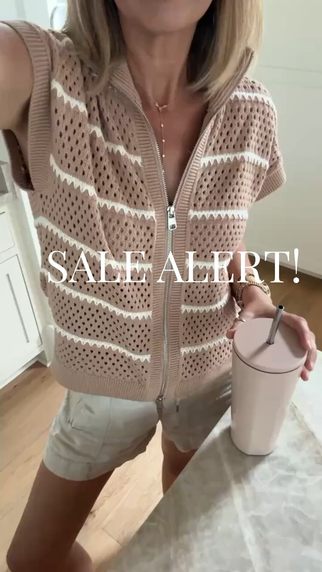 Sweater and linen shorts on sale. I have size small in both.

#LTKootd #LTKSaleAlert #LTKOver40