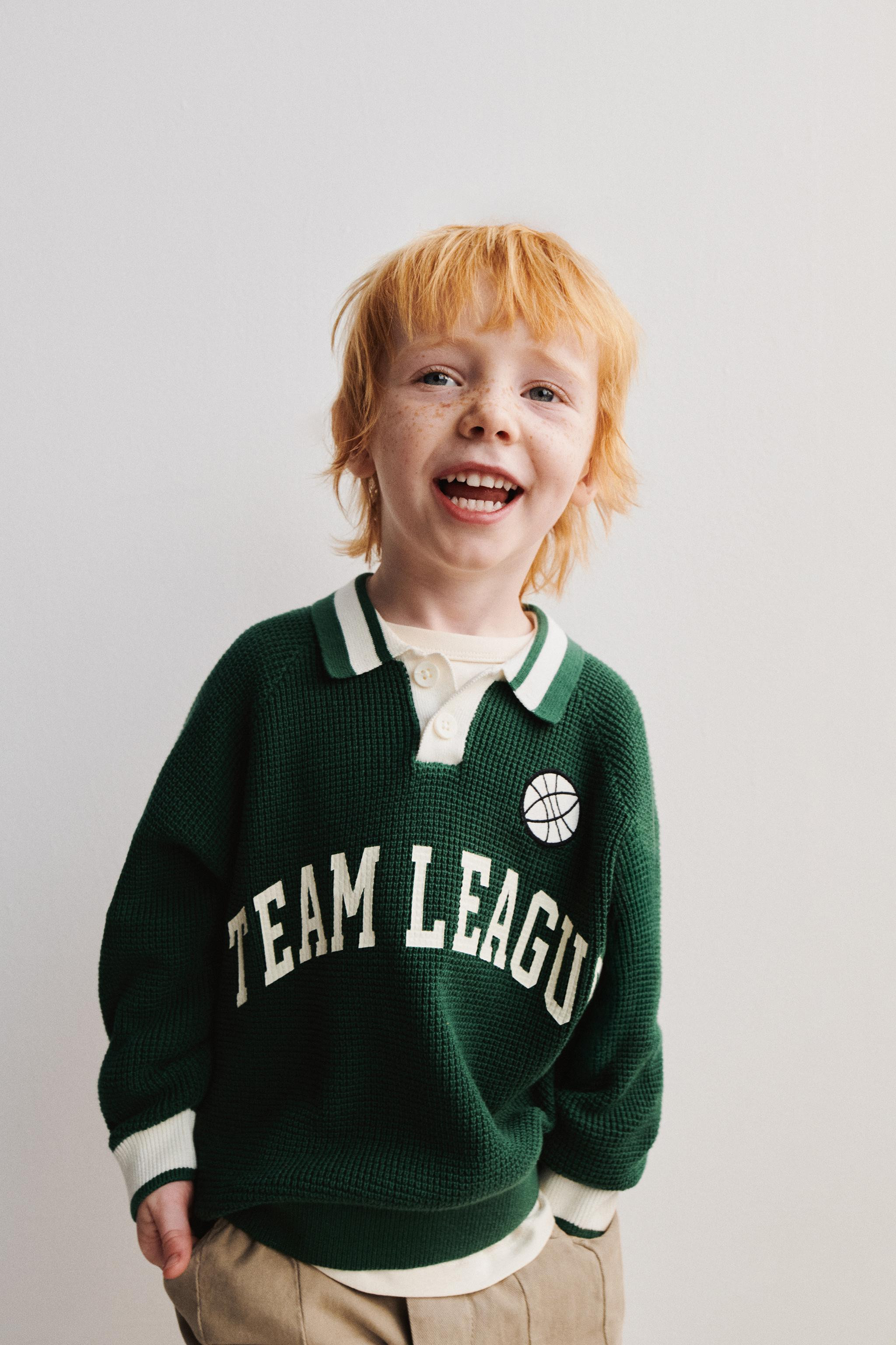 TEXT PRINT WAFFLE KNIT POLO SHIRT | Zara US