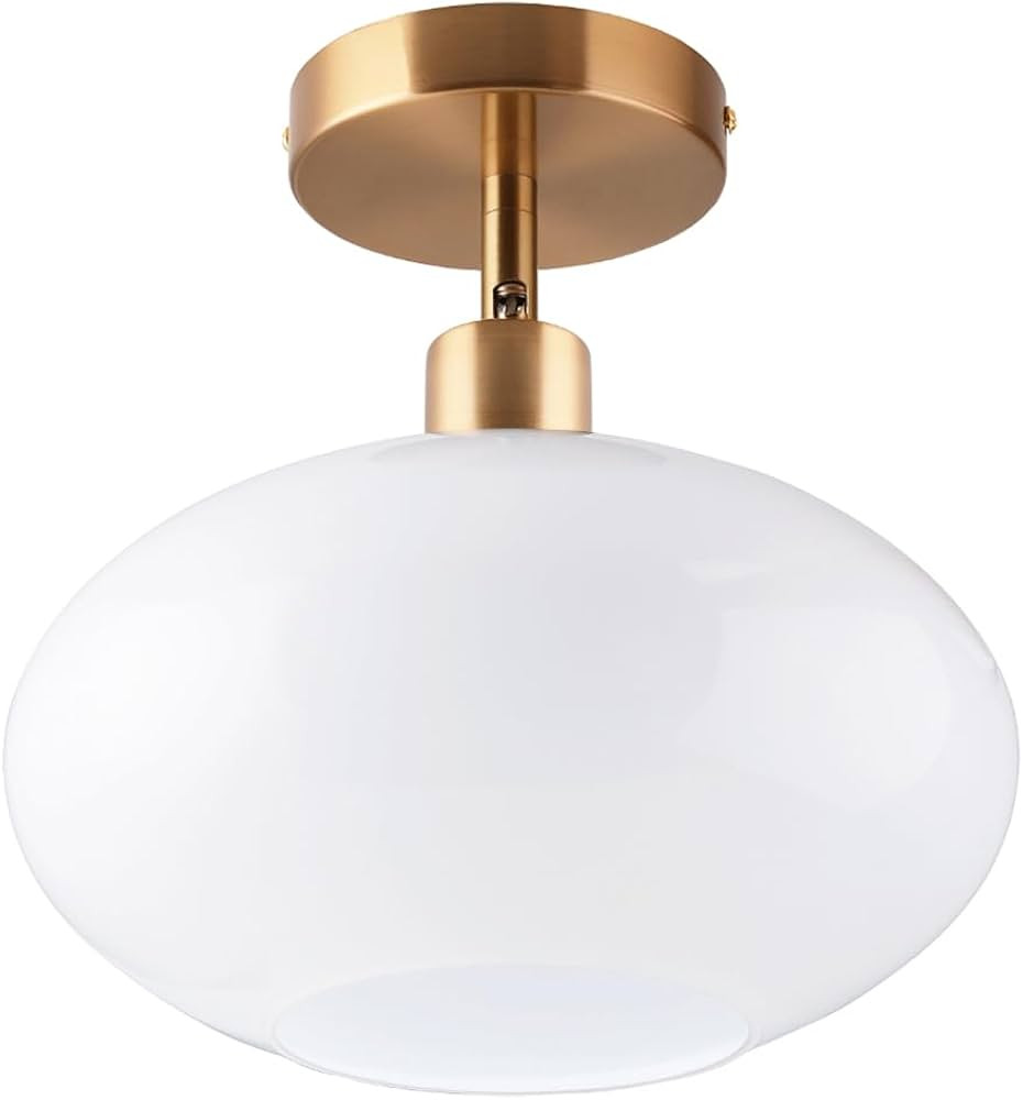 Semi Flush Mount Ceiling Light,Gold Hallway Ceiling Light Fixture,Mid Century Modern Ceiling Ligh... | Amazon (US)