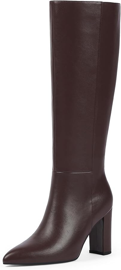 Modatope Knee High Women's Riding Boots - Tall, Long Calf High GoGo Chunky Faux Crocodile Boots -... | Amazon (US)
