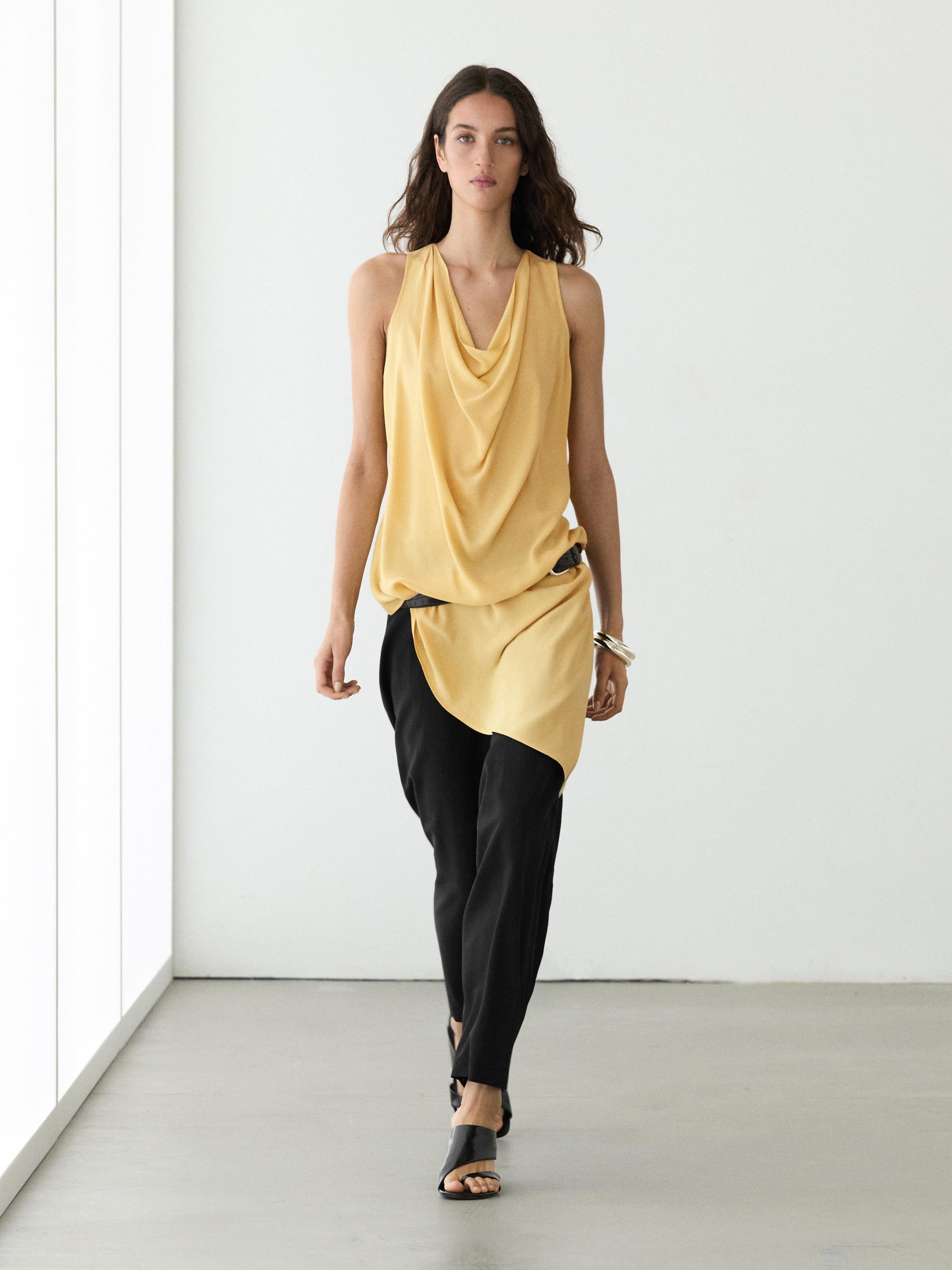 Long flowing asymmetric top | Massimo Dutti US