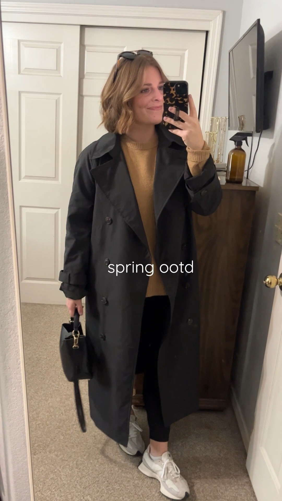 Elevated casual// styling a black trench coat 

Size down in trench coat (wearing M)

#LTKWatchNow #LTKStyleTip #LTKMidsize