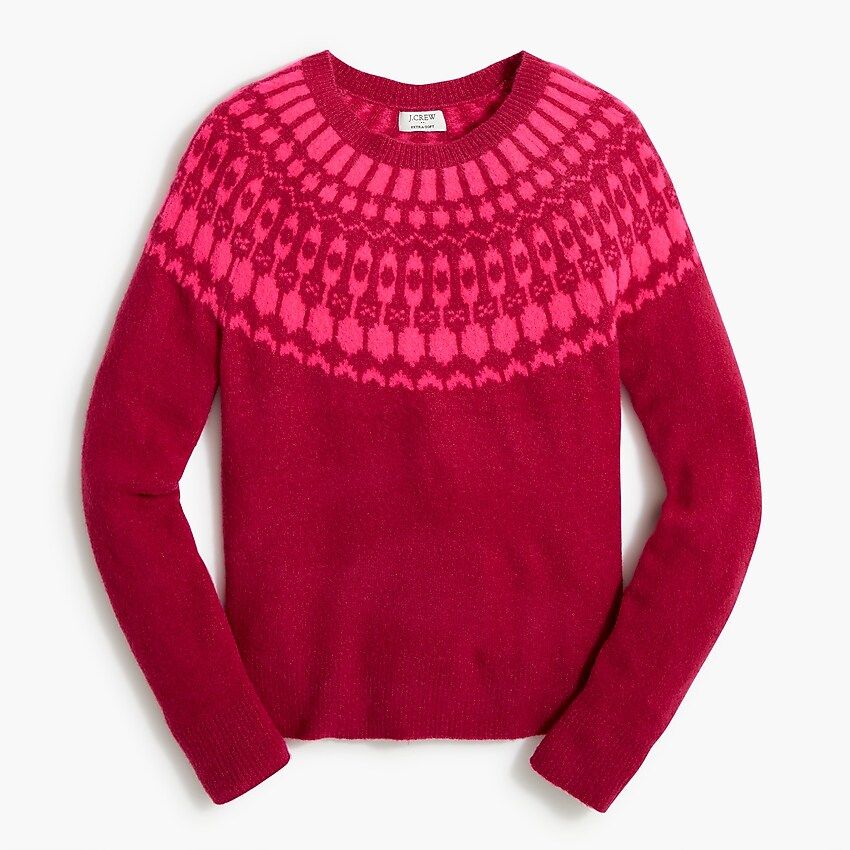 Fair Isle crewneck sweater in extra-soft yarn | J.Crew Factory