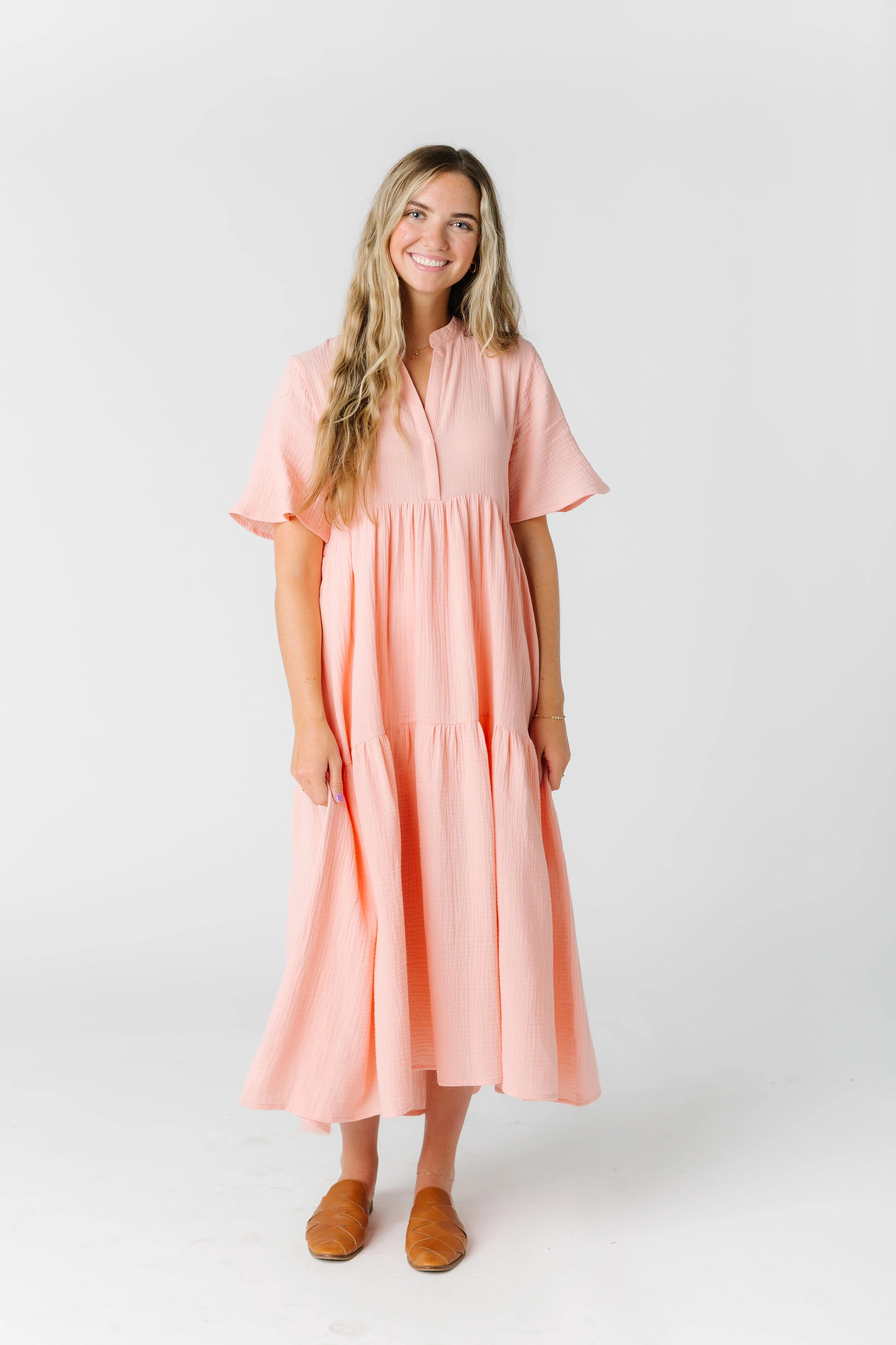 Brass & Roe Pondering Gauze Dress - Pink | Called To Surf