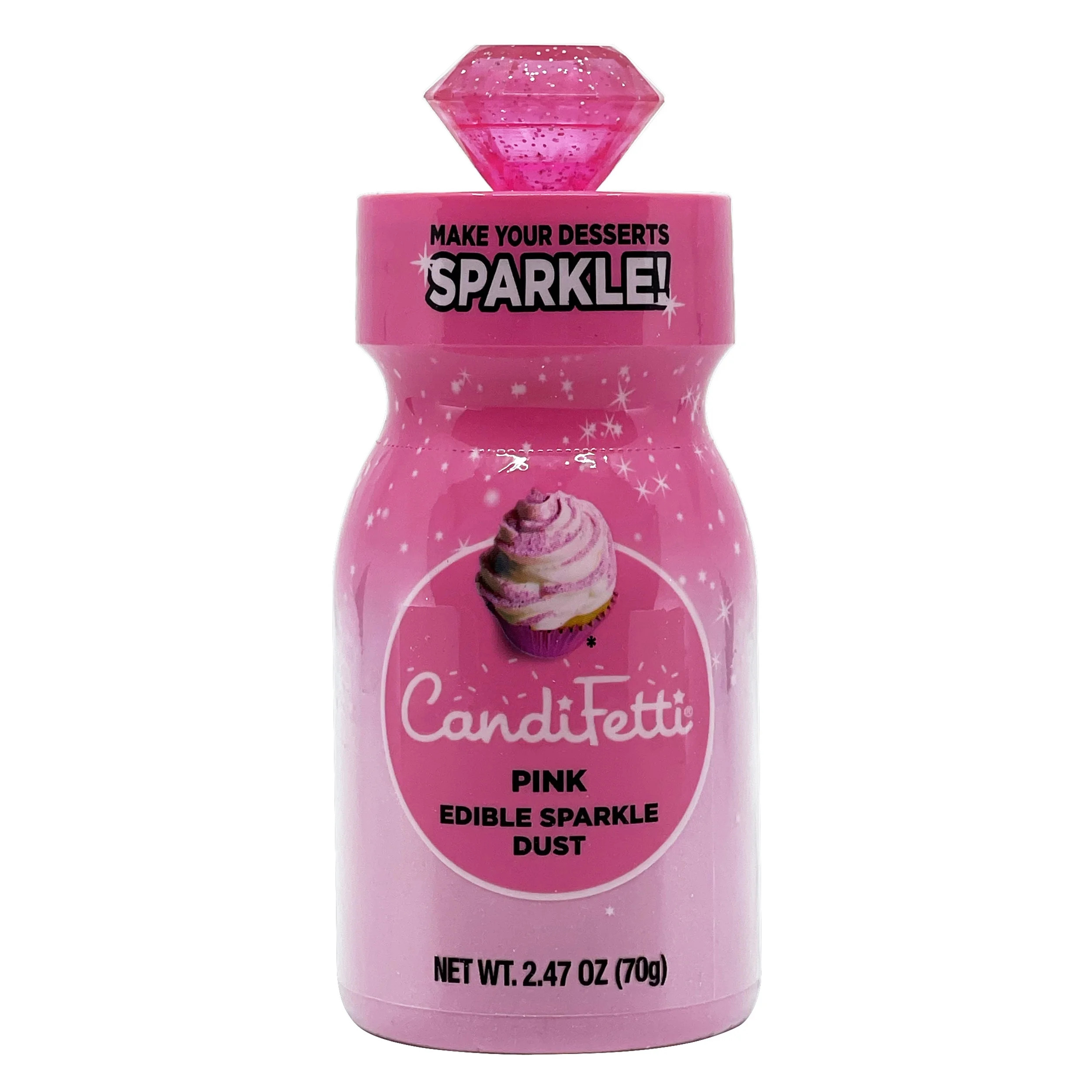 CandiFetti Pink Edible Sparkle Dust, Dessert Sprinkles, 2.47 oz | Walmart (US)