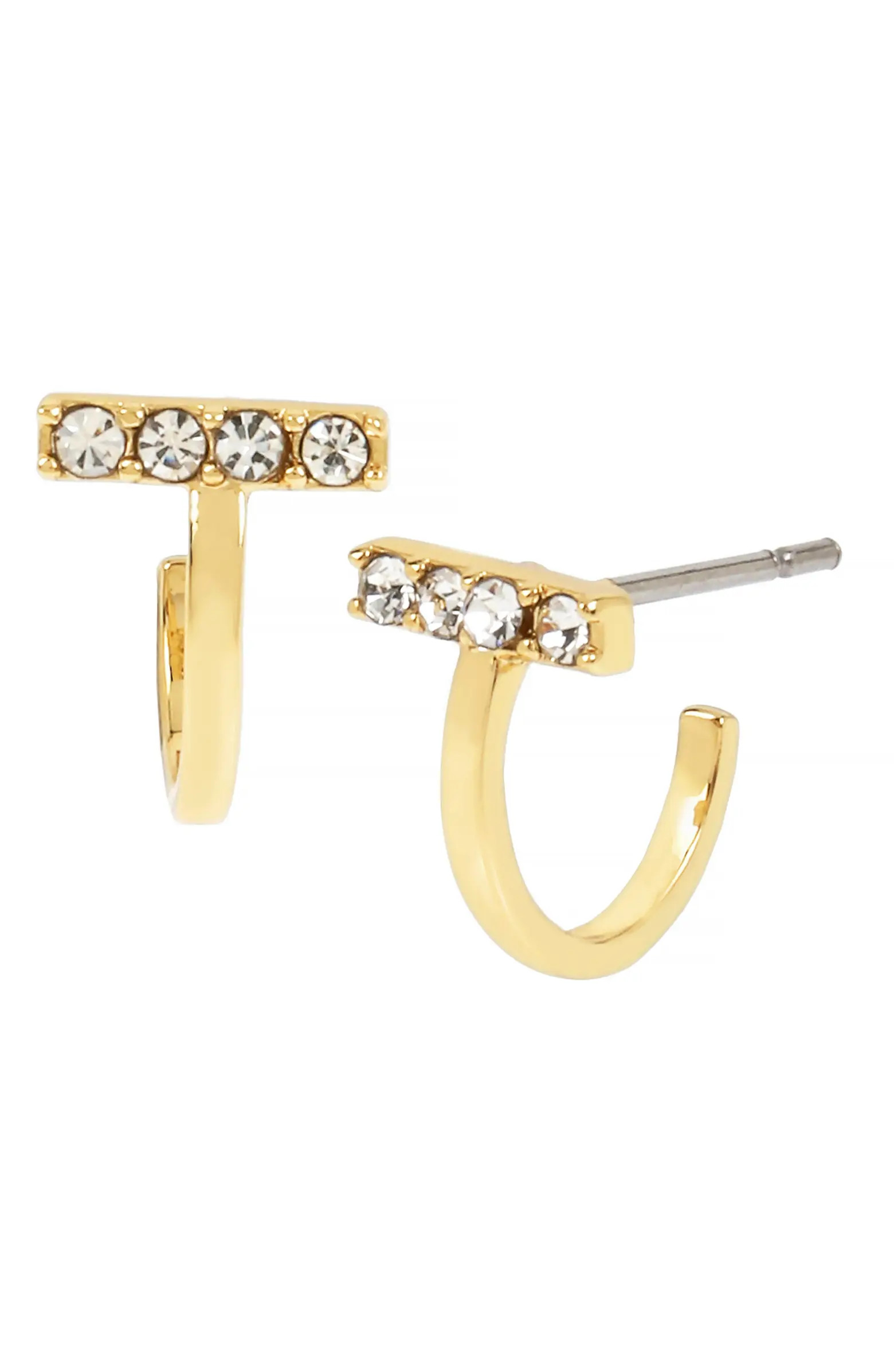 AllSaints Pavé Bar Huggie Hoop Earrings | Nordstrom | Nordstrom