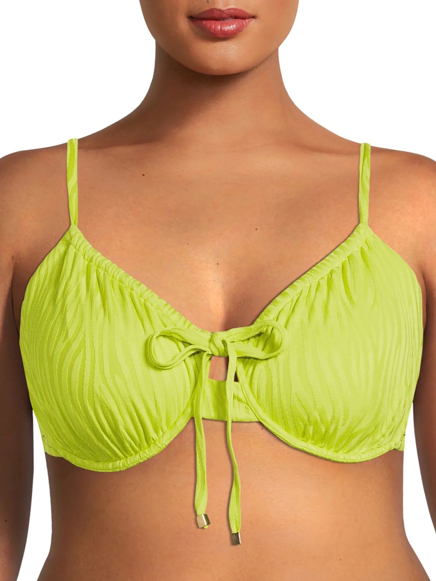 Time and Tru Women's and Plus Underwire Tie Front Swimsuit Top - Walmart.com | Walmart (US)
