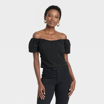 Women's Slim Fit Off the Shoulder Short Sleeve Top - A New Day™ | Target