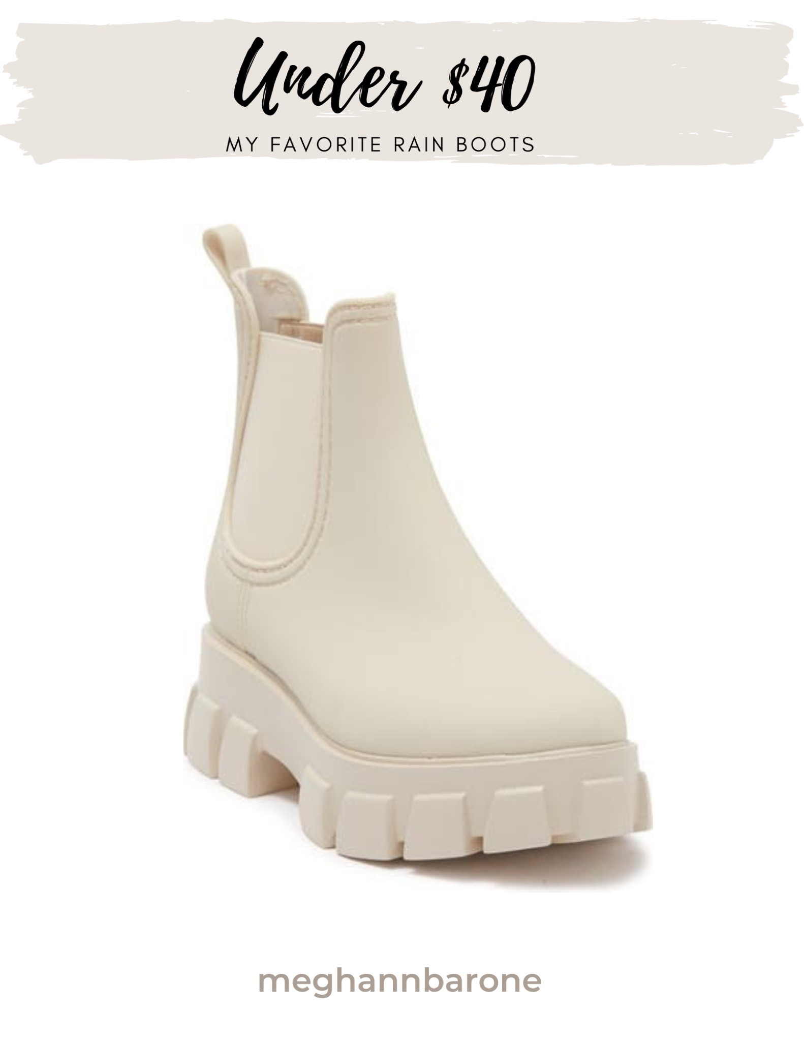 My favorite rain boots under $40! Come in tan, black and brown 

#LTKsalealert #LTKshoecrush #LTKunder50