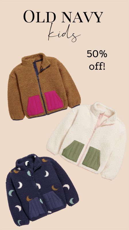 50% off these adorable sherpa jackets for toddlers! Up to 5T  
