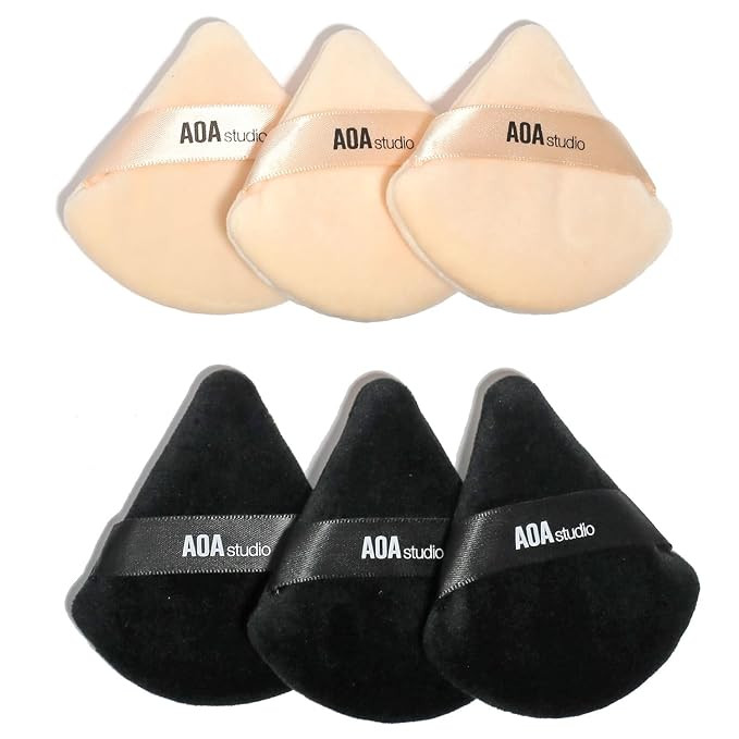 AOA Studio Velvet Puffs Makeup Puff Set of 6 Loose Powder Body Powder, Velour Makeup Blender Spon... | Amazon (US)