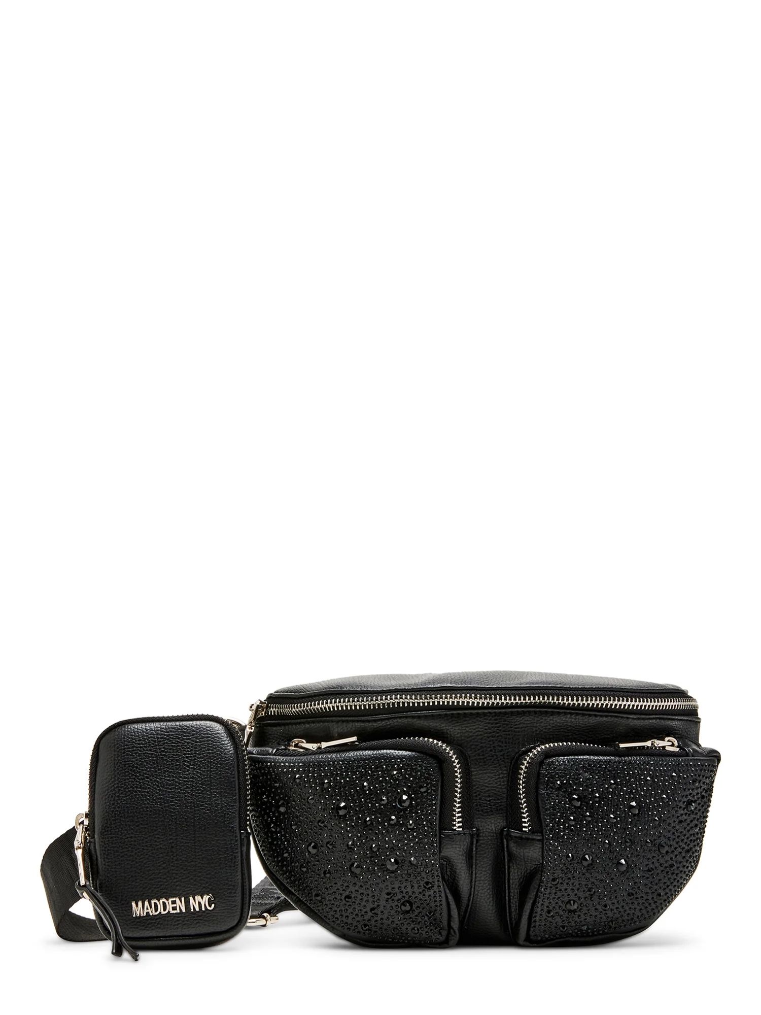 Madden NYC Women's Embellished Fanny Pack with Pouch, Black | Walmart (US)