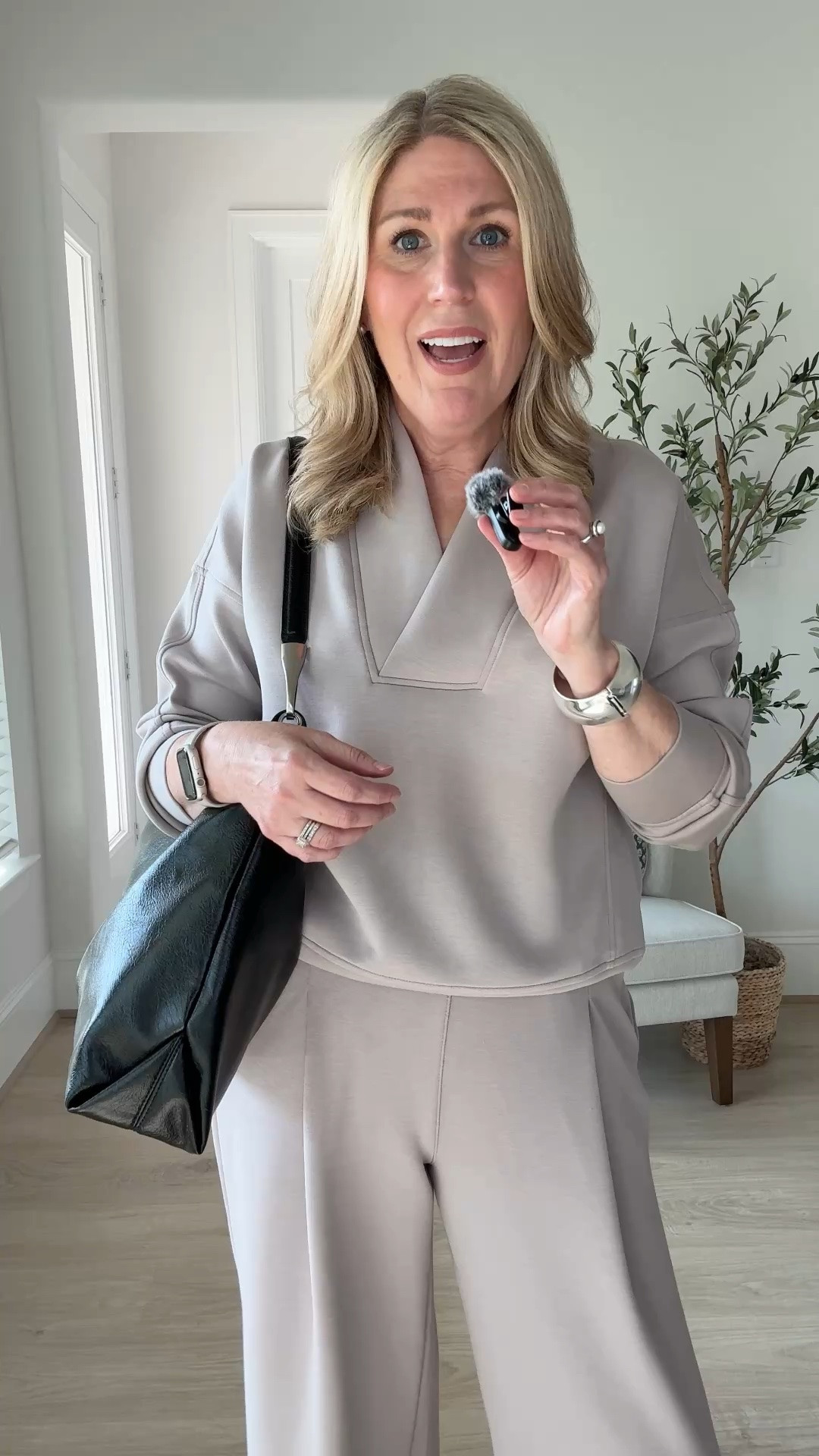 V-neck long sleeve top and pleated wide leg pants. AirEssentials! Buttery soft. 
Both pieces have a roomy fit. Available in petite and tall too.
Runs tts.

#LTKOver40 #LTKTravel #LTKootd