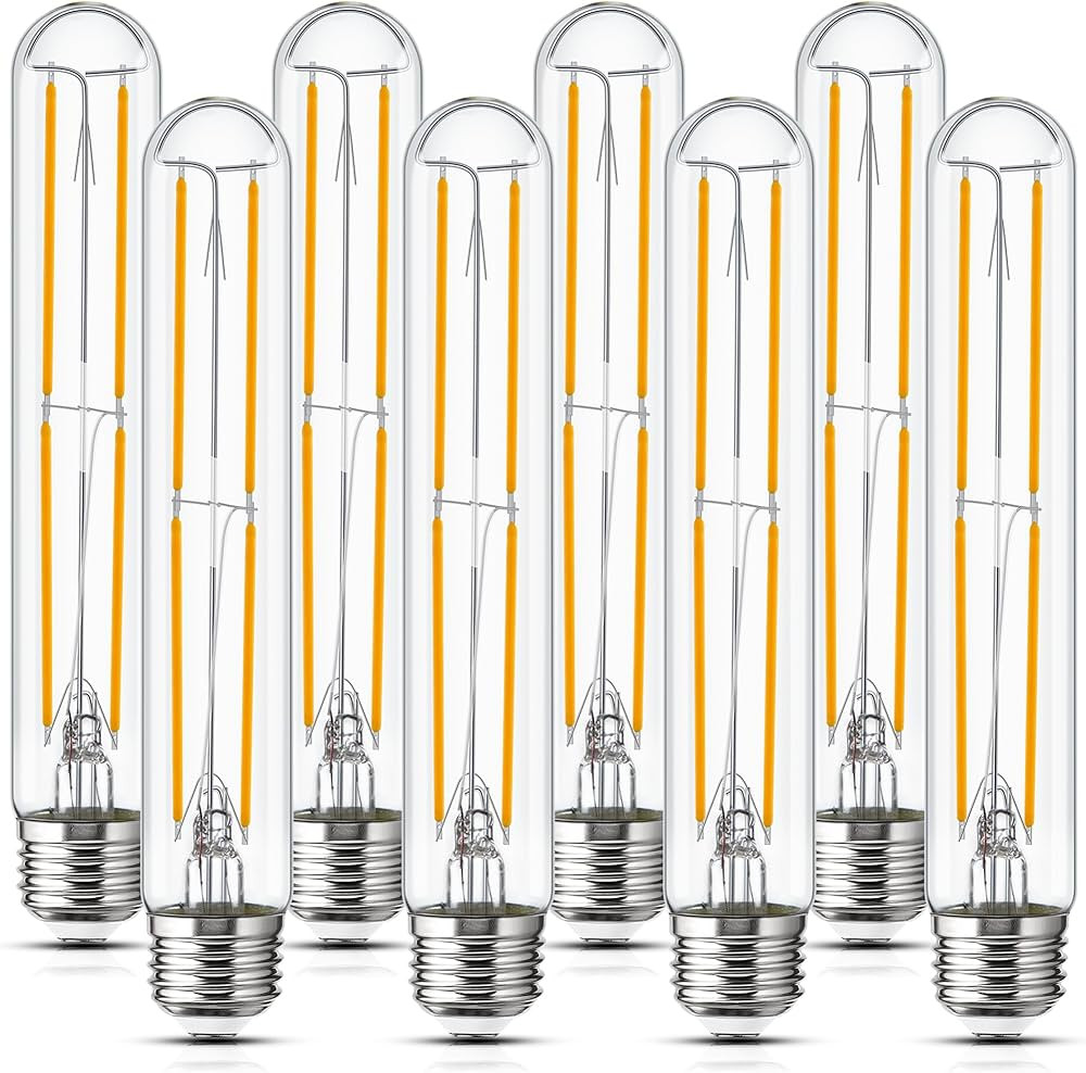 Tubular Light Bulb 7.3 Inch Dimmable T10 LED Bulb E26 6W 60 Watts Edison Bulbs 2700K Solf White,1... | Amazon (US)