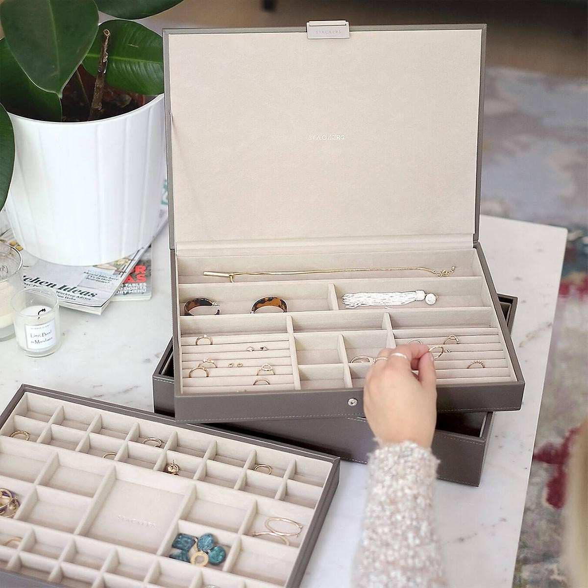 Stackers Mink Supersize Jewelry Box Collection | The Container Store