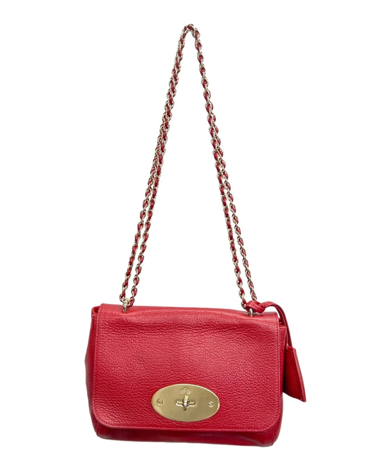 Authenticity GuaranteeMulberry Small Lily Leather Chain Shoulder Bag Red with Dust Bag Made in UK... | eBay AU