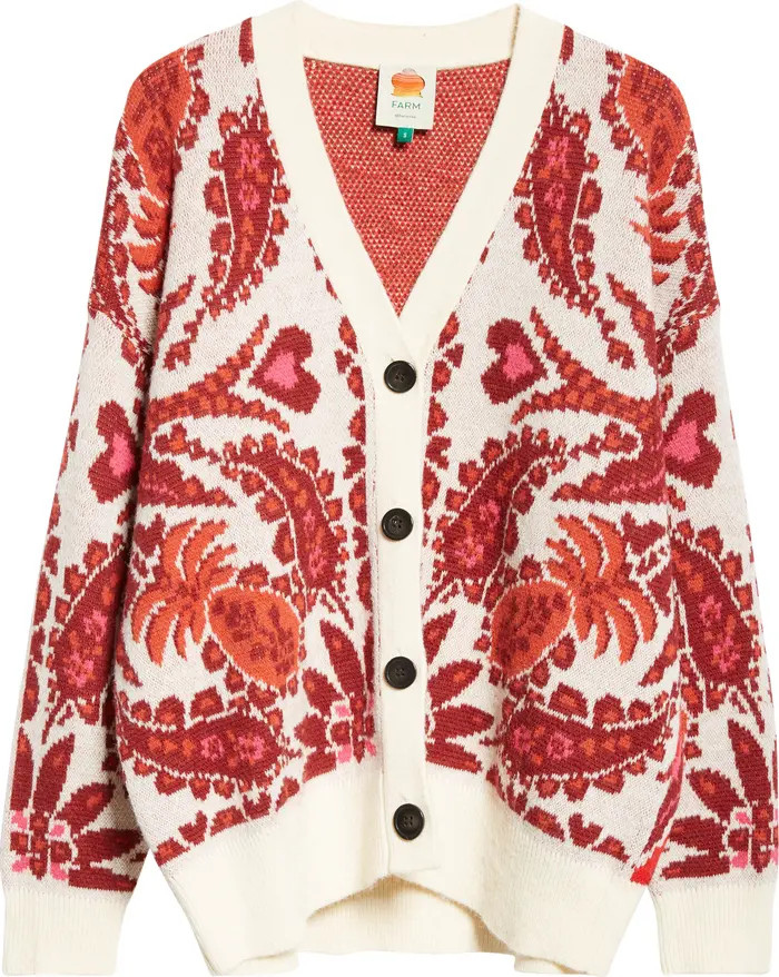 Toucans Scarf Print Cardigan | Nordstrom