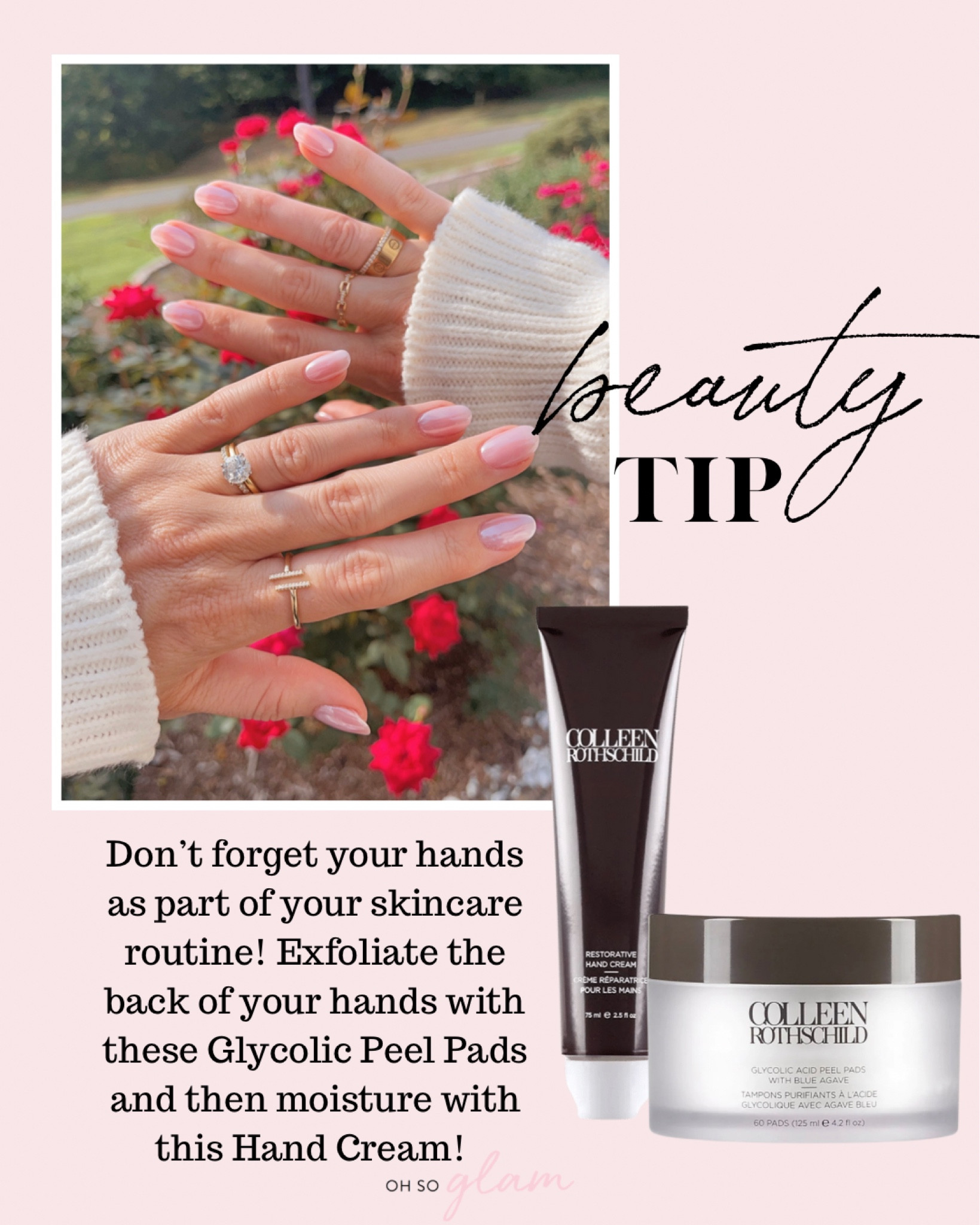 Beauty Tip: don’t forget your hands as part of your skincare routine! I love using these Glycolic Peel Pads on the back of my hands and following up with this Hand Cream from Colleen Rothschild! Use code BF22 for 30% off for Black Friday!

#LTKbeauty #LTKunder50
