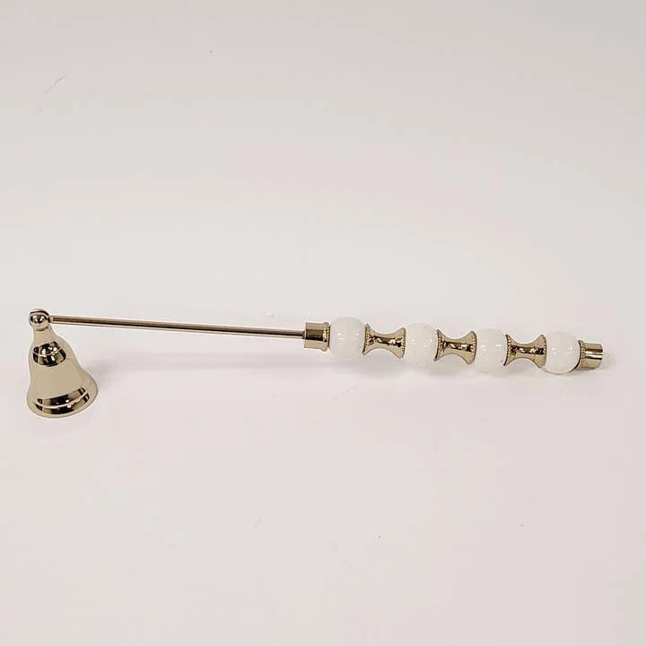 Gold Candle Snuffer White and Gold Beaded Handle | Wayfair North America