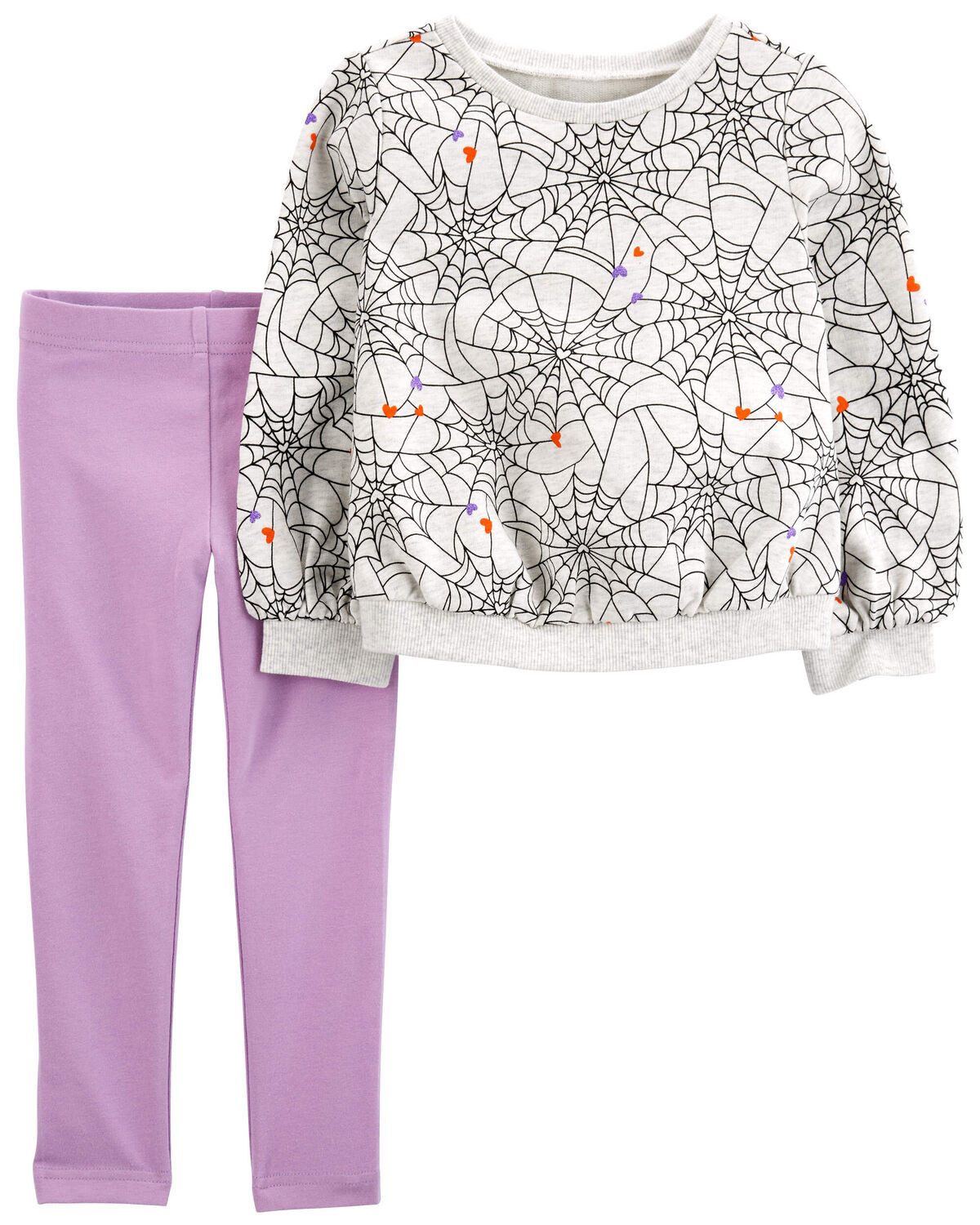 Grey/Purple Toddler 2-Piece Halloween Spiderweb Top & Legging Set | carters.com | Carter's
