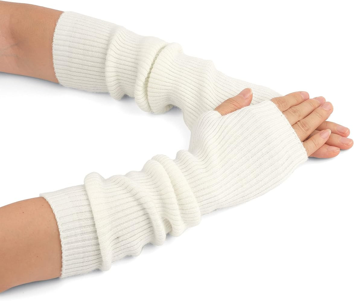 F Flammi Cashmere Blended Fingerless Gloves Mitten Gloves | Amazon (US)