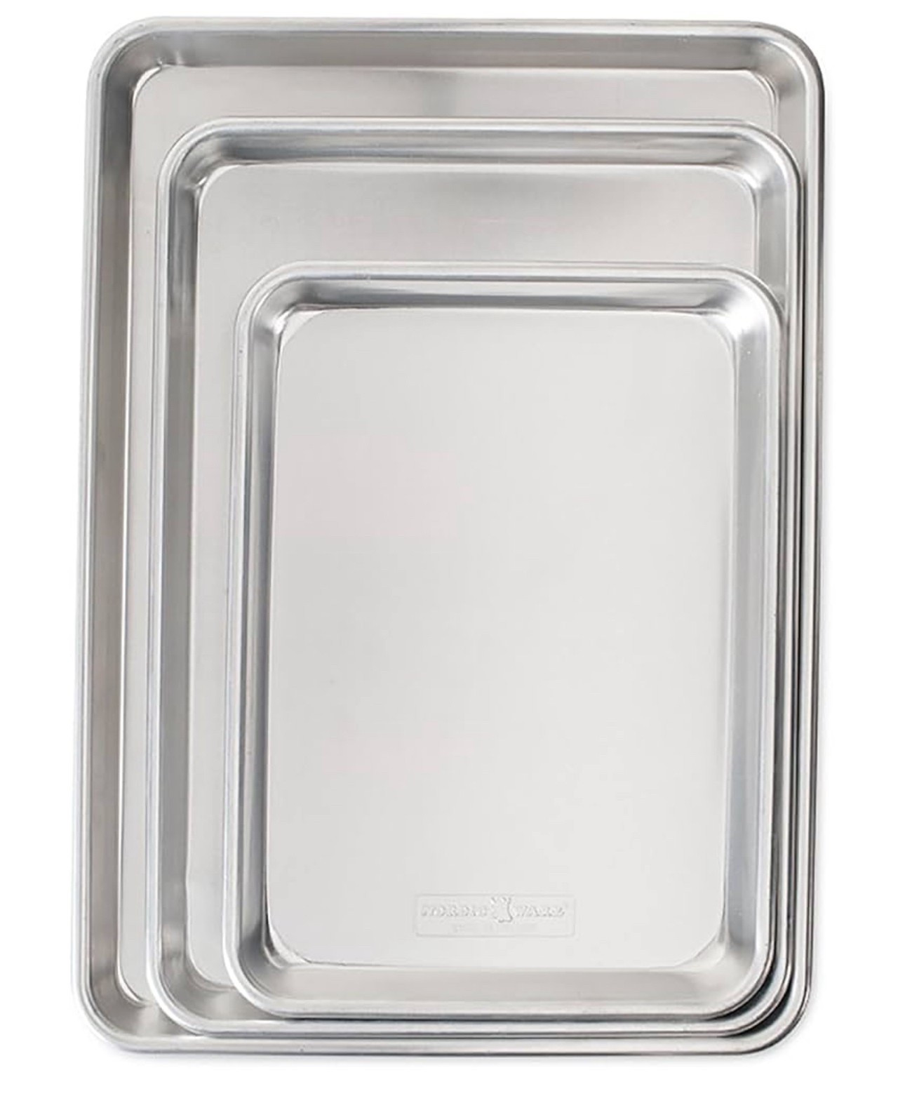 Nordic Ware Naturals 3 Piece Set - USA Made Aluminum Commercial Quality Sheet Pan for Baking or Roasting, Encapsulated Galvanized Steel Rim Prevents Warping; Half Sheet, Jelly Roll and Quarter Sheet

#LTKHome