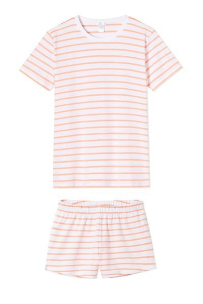 Pima Weekend Shorts Set in Papaya | LAKE Pajamas