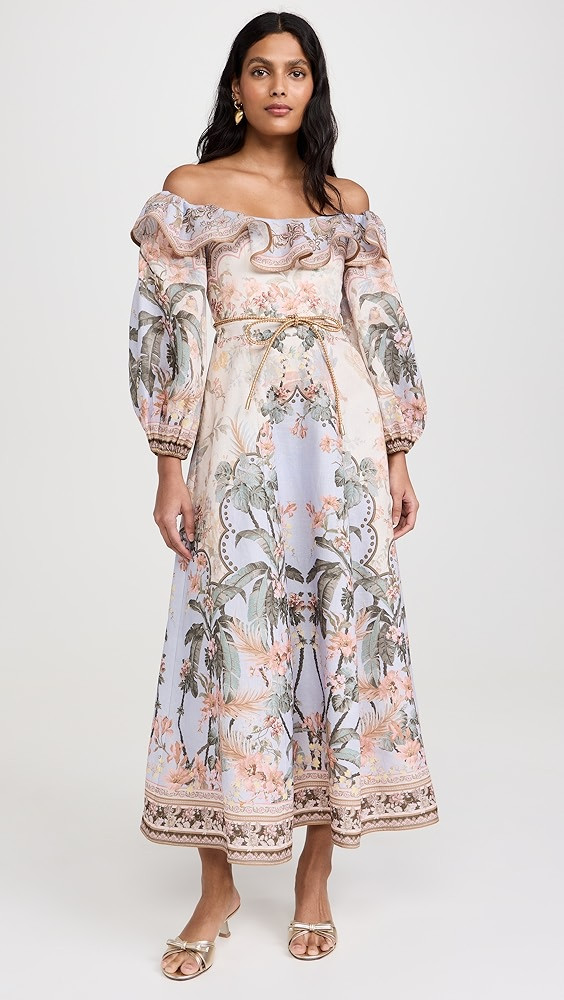 Zimmermann Wylie Off-Shoulder Midi Dress | Shopbop | Shopbop