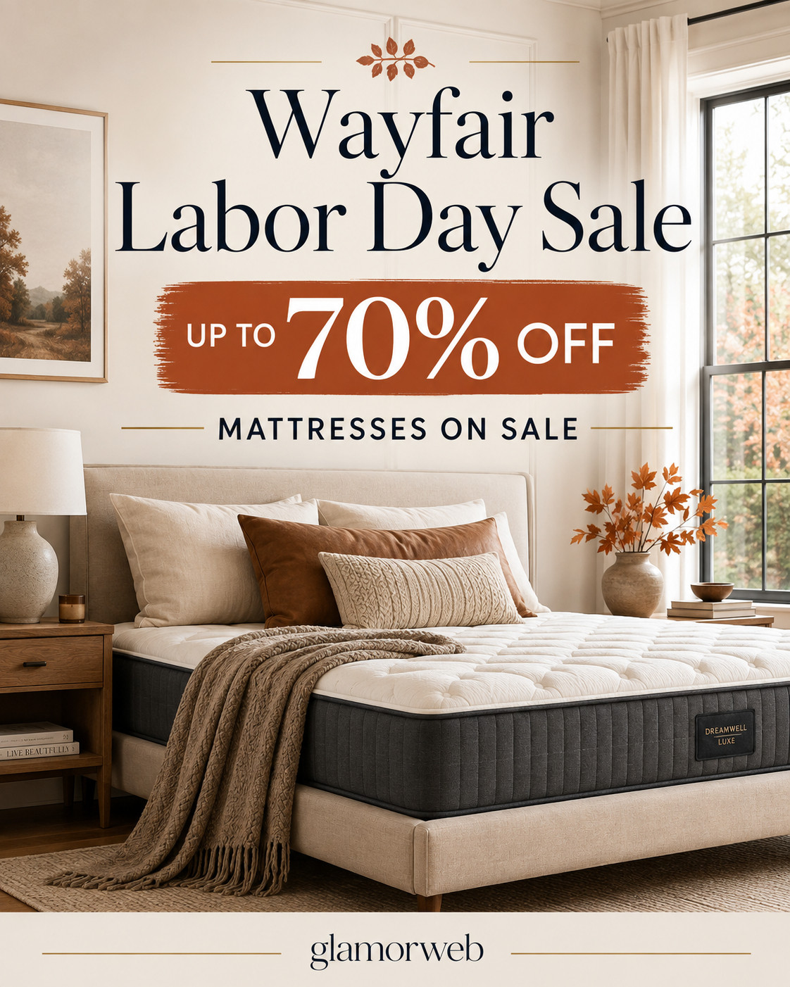 One of my favorite Wayfair Labor Day finds right now: the mattress deals 🙌 Mattresses are up to 70% off, with plenty of cozy and supportive styles to choose from. Perfect timing if a bedroom refresh is on your fall to-do list. 🍂🛏️

#WayfairLaborDaySale #Wayfair #LaborDayDeals #MattressSale #MattressDeals #WayfairHome #BedroomRefresh #FallHome #FallBedroom #CozyBedroom #HomeFinds #HomeDeals #WayfairFinds #BedroomEssentials #LTKFinds #LTKHome #HomeSale #SleepBetter 

 #LTKSeasonal #LTKHome #LTKSaleAlert