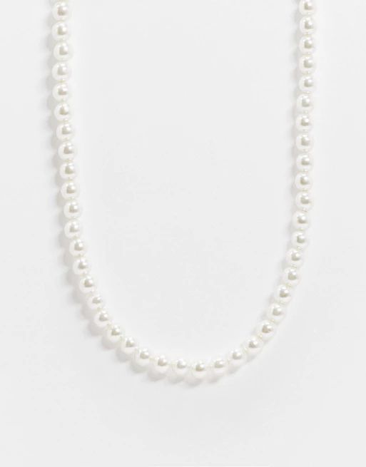 Chained and Able string of pearls necklace in white | ASOS (Global)