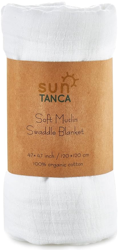 White Muslin Baby Swaddle Blanket – 100% Organic Cotton Perfect for Swaddling and Nursering –... | Amazon (US)