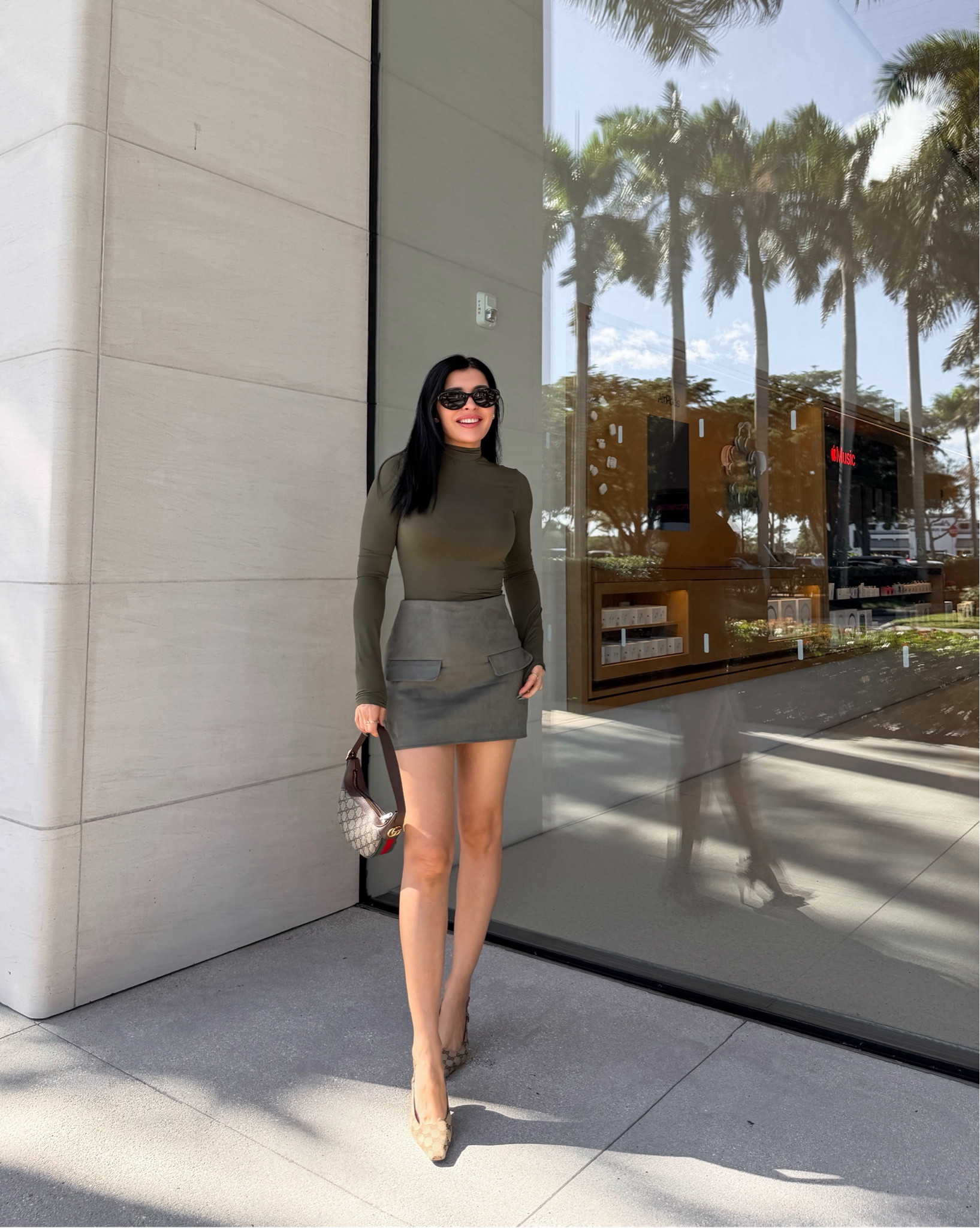Olive green turtleneck and faux suede mini skirt 🫒

#LTKFindsUnder100 #LTKootd #LTKgrwm