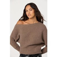 ASTR the Label | Samaria Off Shoulder Dolman Sweater in Mocha | Size XS | ASTR The Label (US)