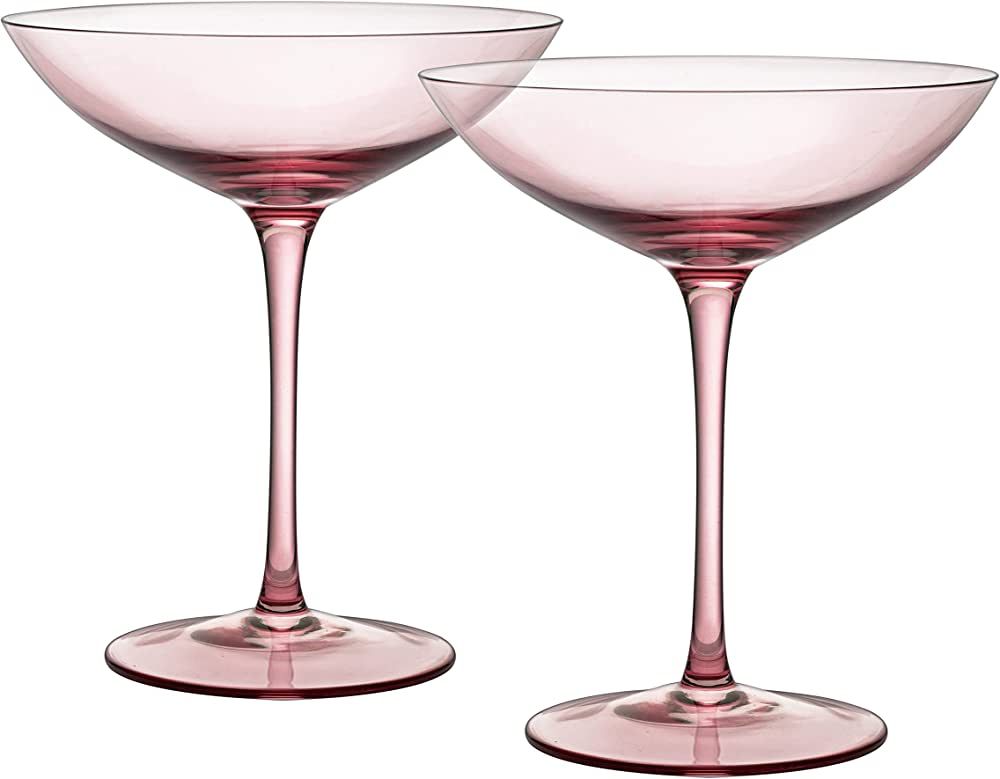 The Wine Savant Champagne Coupes 12oz Colorful Champagne Glasses, Prosecco, Mimosa Glasses Set, C... | Amazon (US)