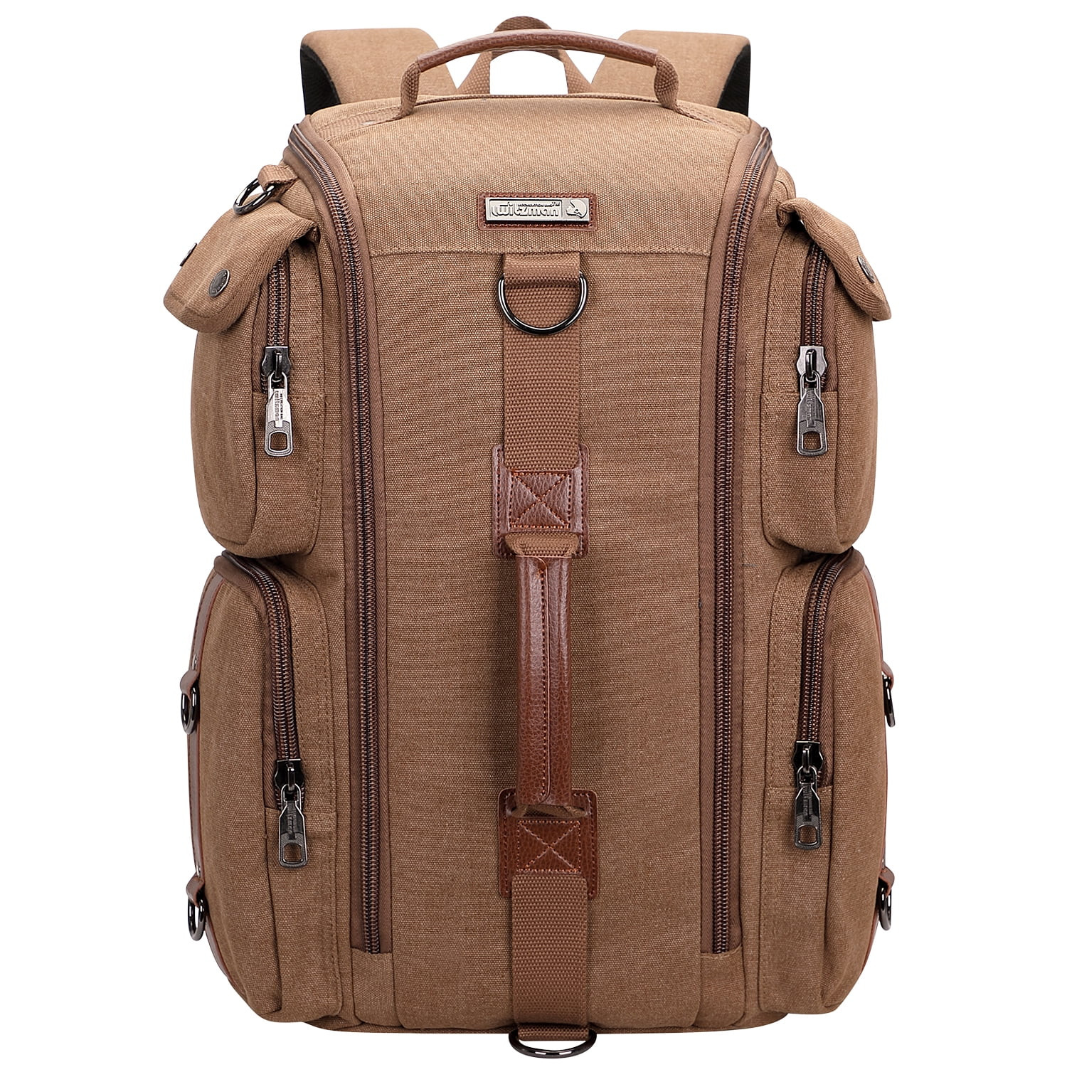WITZMAN Travel Backpack for Men Carry On Canvas Backpack Luggage Outdoor Duffel Bag 6661 Brown - ... | Walmart (US)