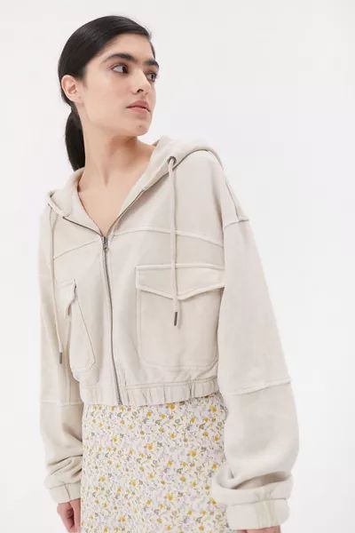 UO Yogi Fleece Cropped Hoodie Sweatshirt | Urban Outfitters (US and RoW)